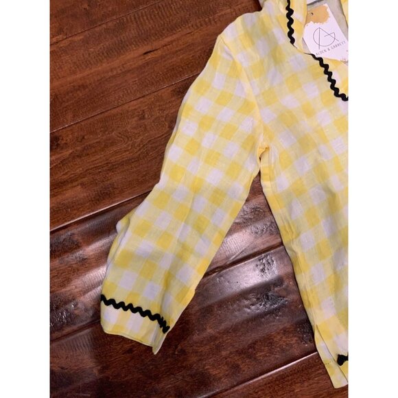 Marysia Bumby Yellow & White Plaid Hooded Cover-Up Top, Size 4, NWT! - Picture 3 of 10